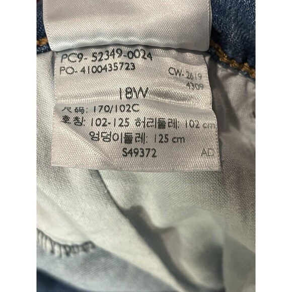 Big "E" Wedgie Skinny LEVI'S Premium Blue Jeans Size 18W MADE 2019 Button Fly - Picture 15 of 16